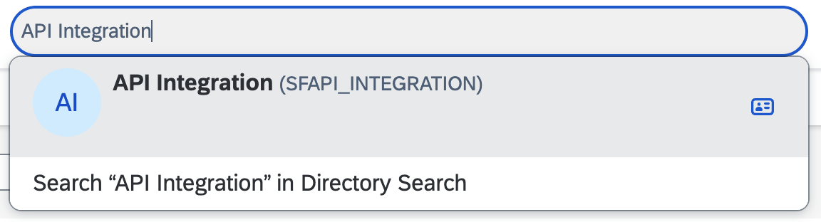 New integration user visible in the People section