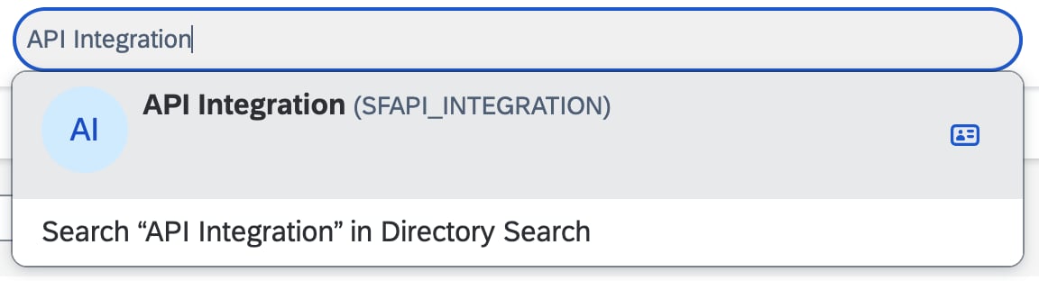 New integration user visible in the People section