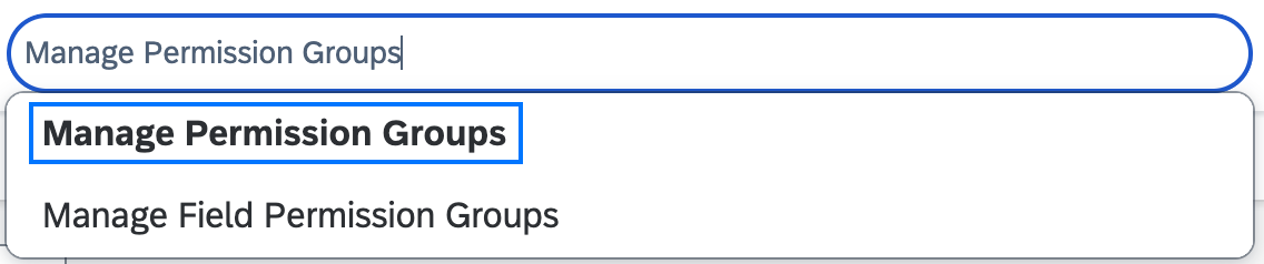 Searching for Manage Permission Groups