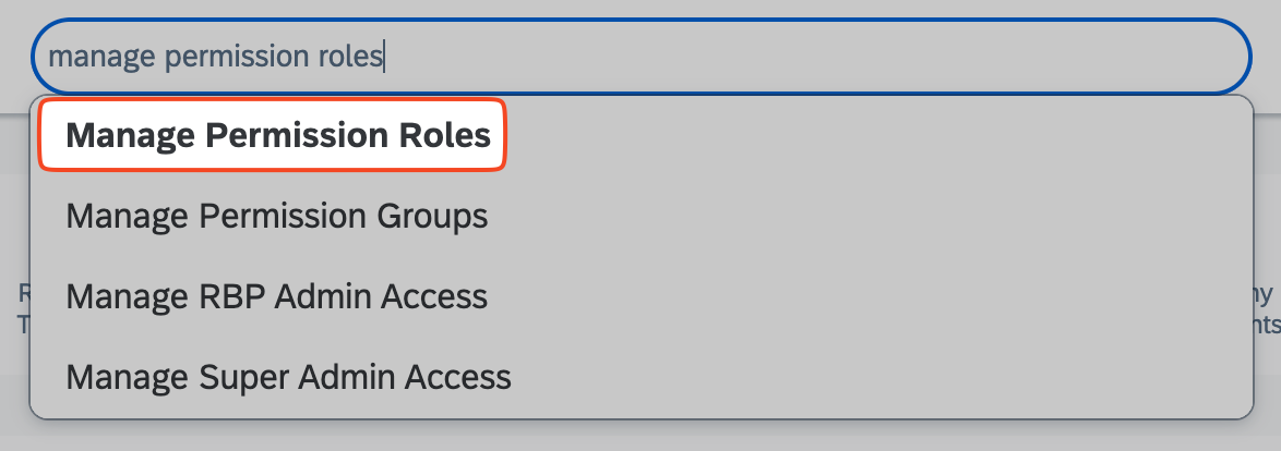 Searching for Manage Permission Roles