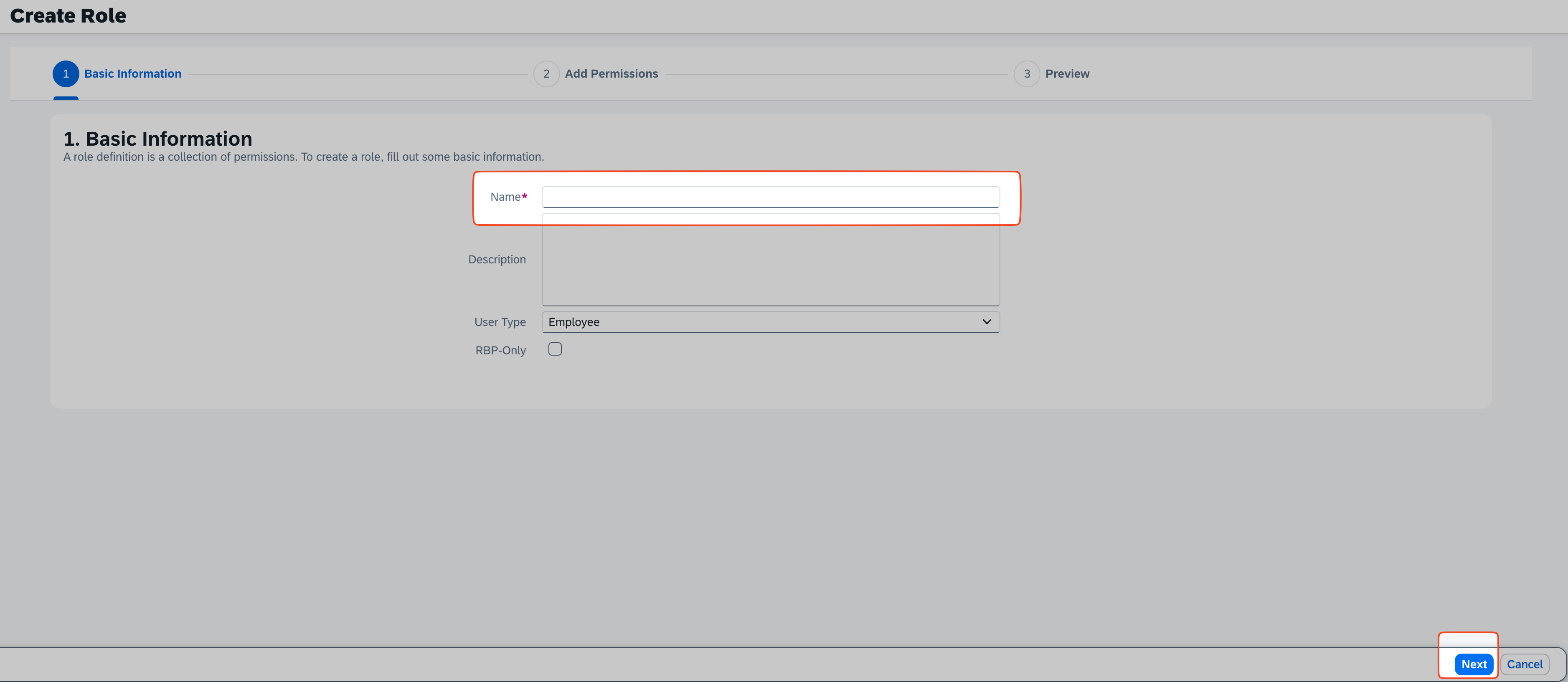 Naming the permission role