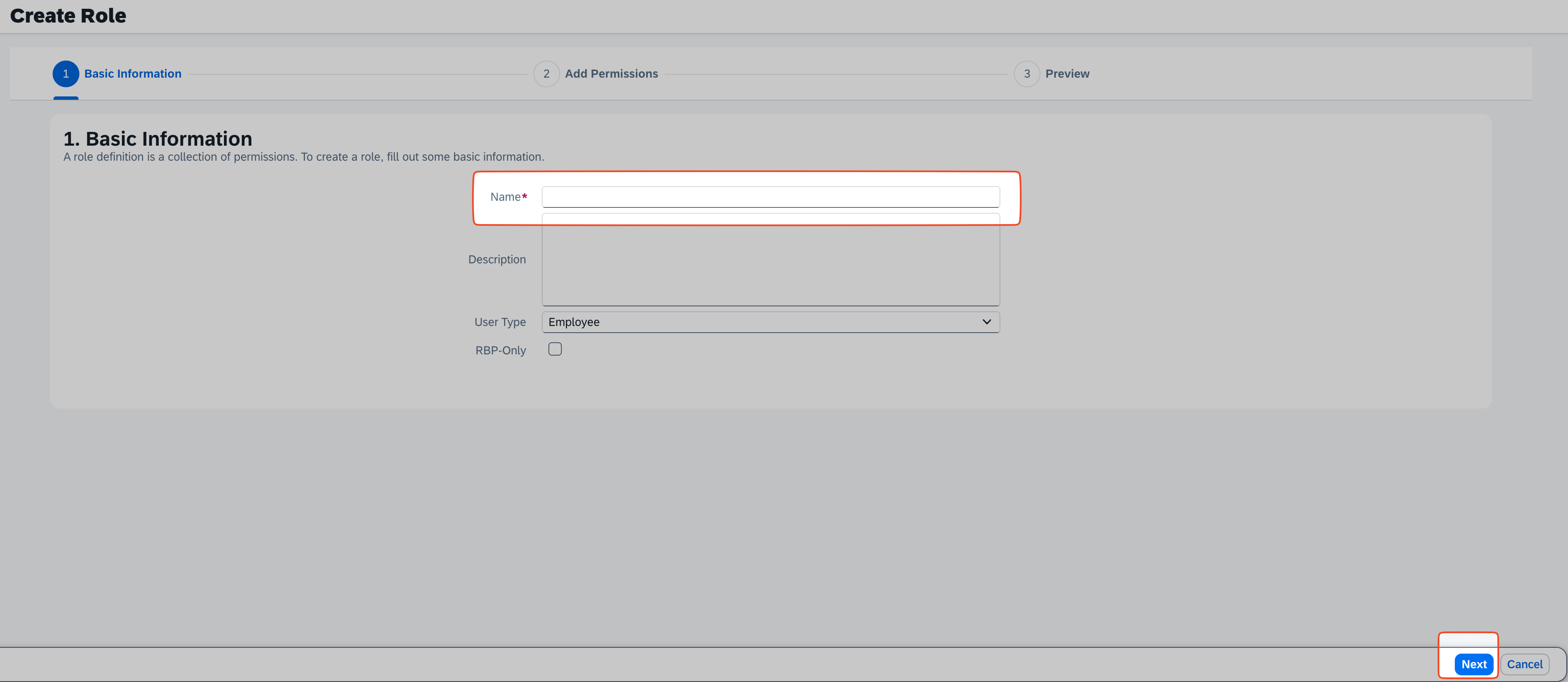 Naming the permission role