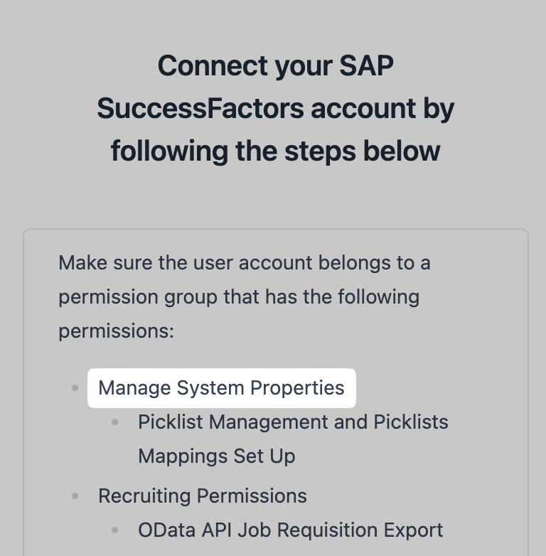 Finding the permission category in the sidebar