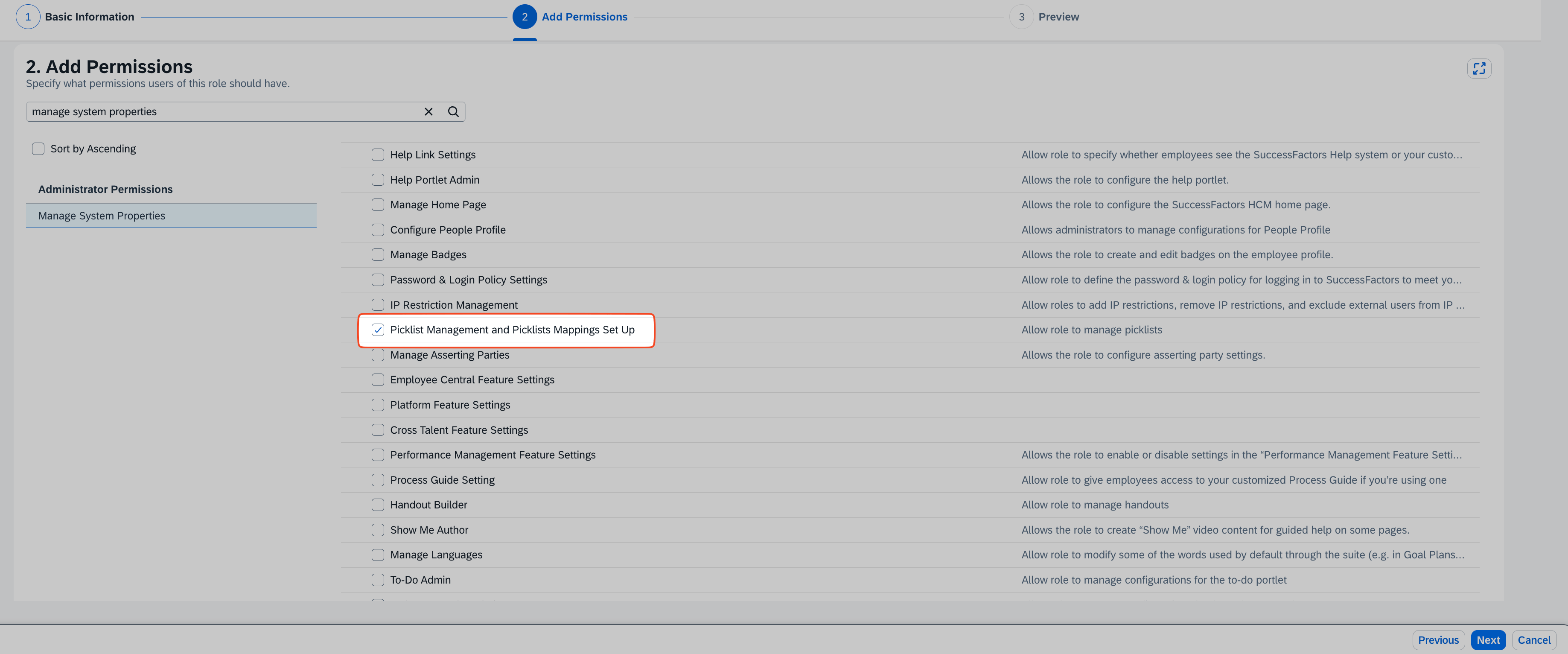 Permissions checked in the category