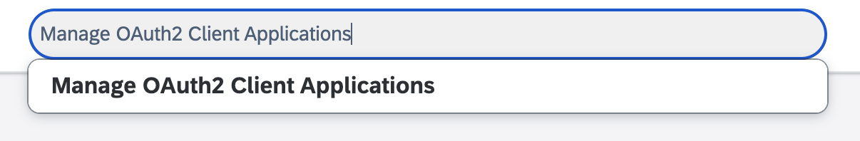 Searching for Manage OAuth2 Client Applications