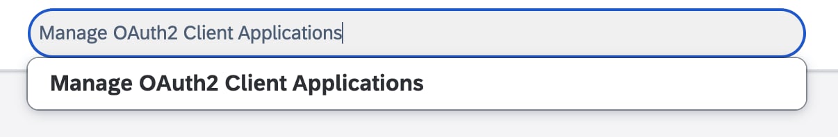 Searching for Manage OAuth2 Client Applications