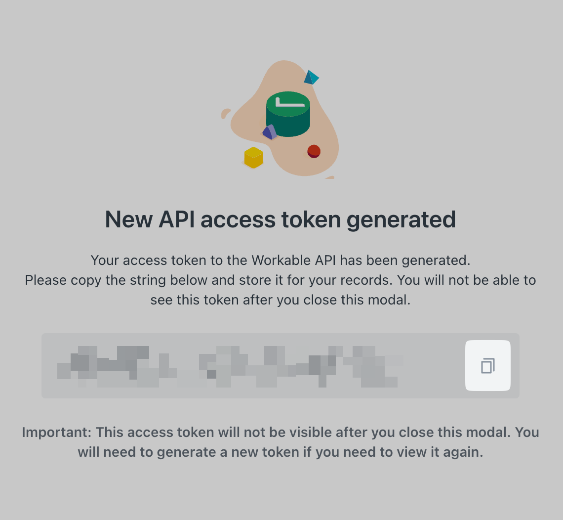 Newly generated access token