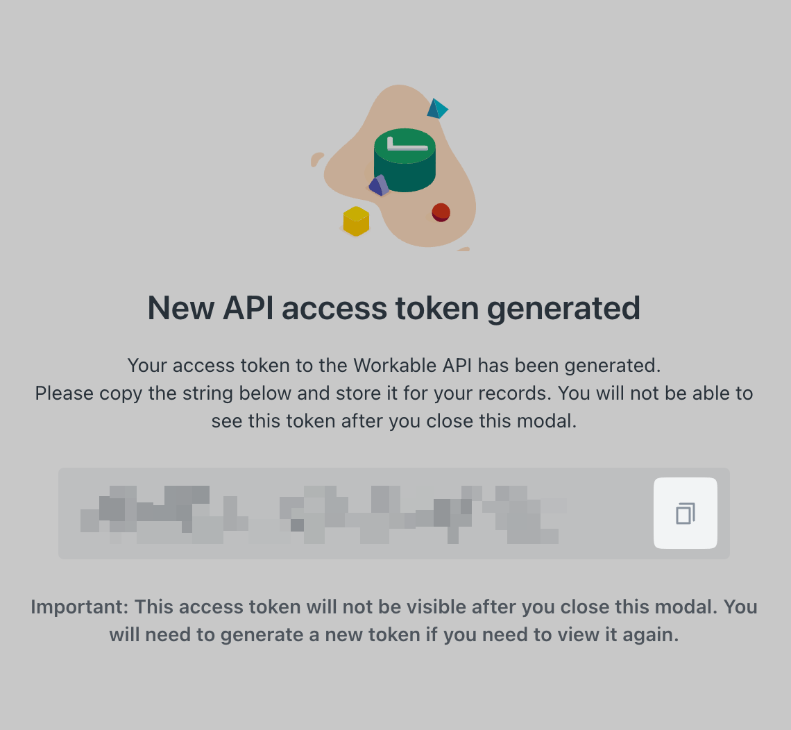 Newly generated access token