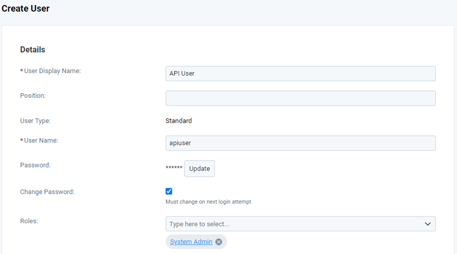 Creating a new user in Eploy