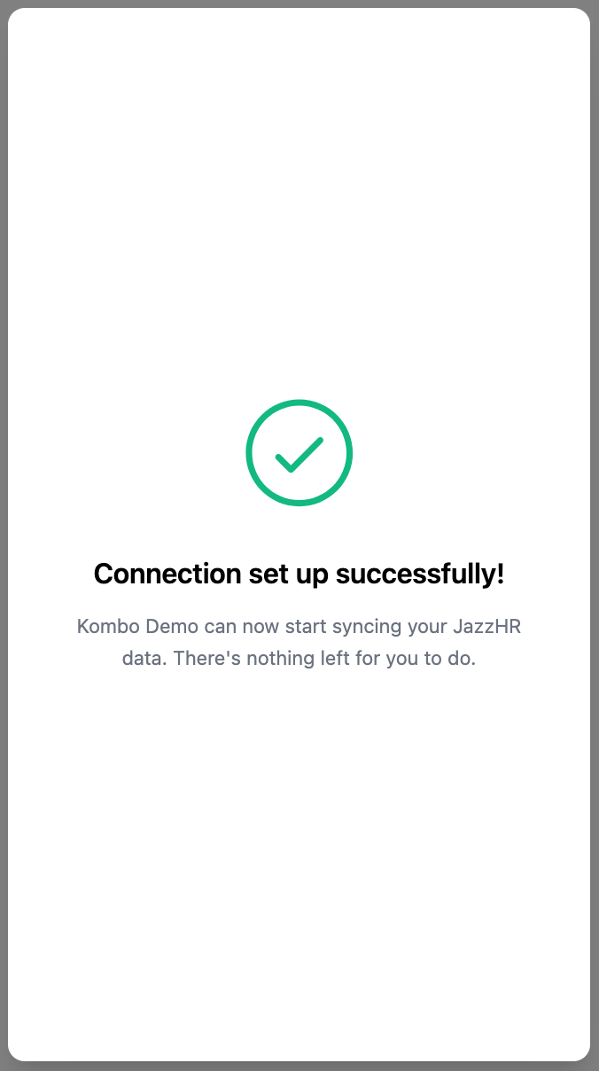 Completed JazzHR connection