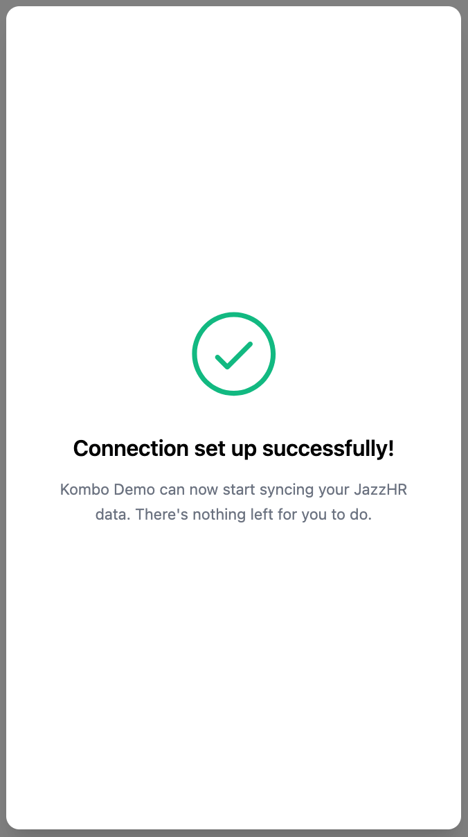 Completed JazzHR connection