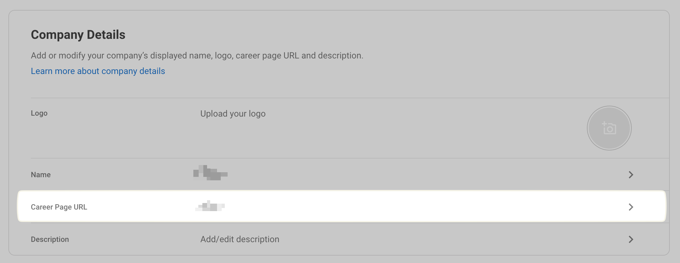 Career Page URL setting