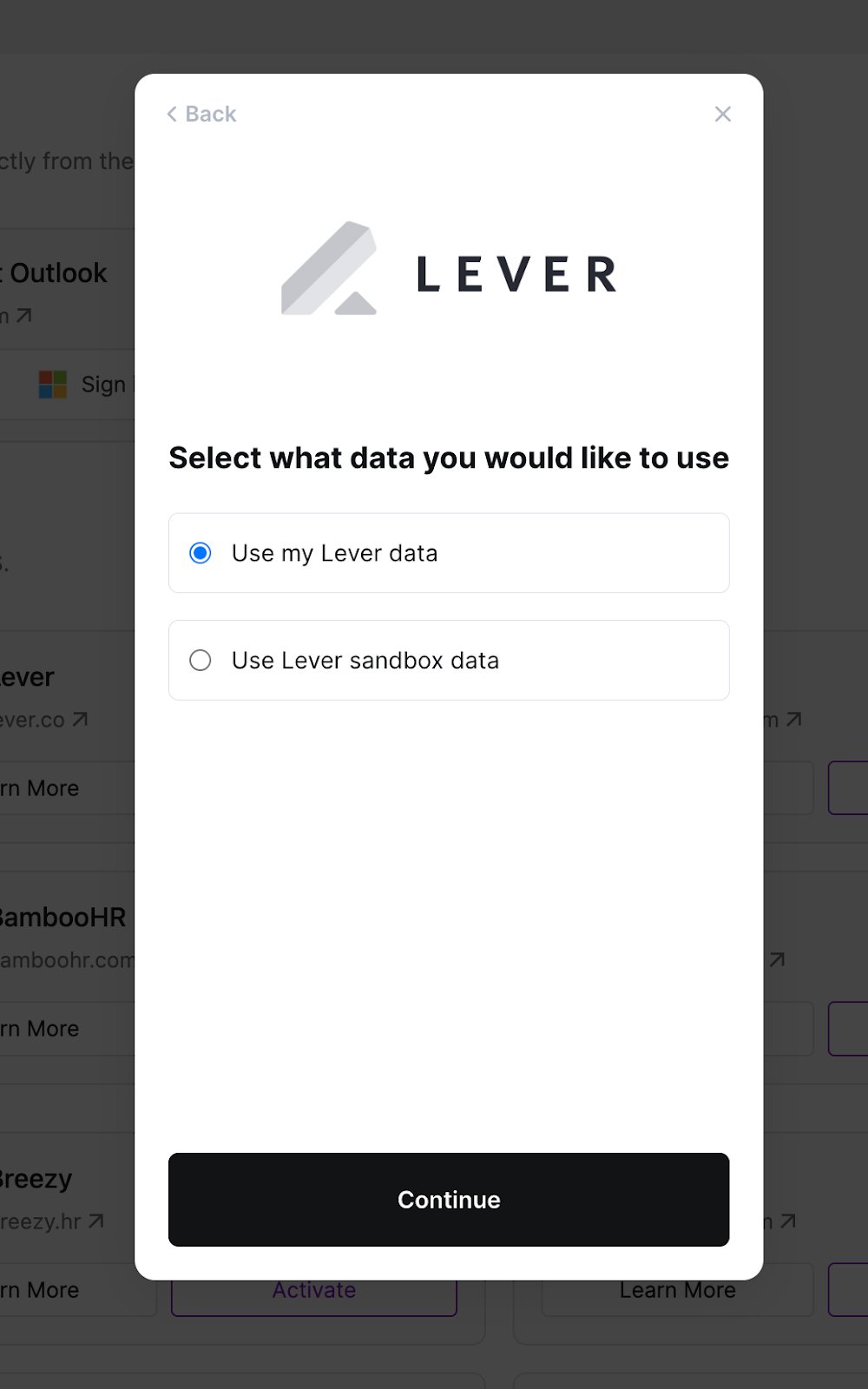 Use my Lever Data