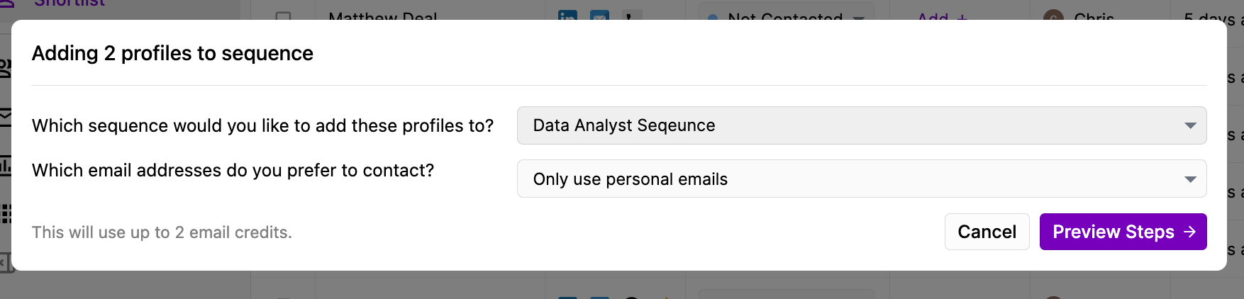 Email preference when enrolling profiles