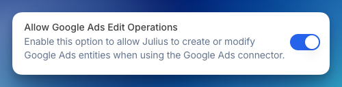 Enable Google Ads Edit Operations