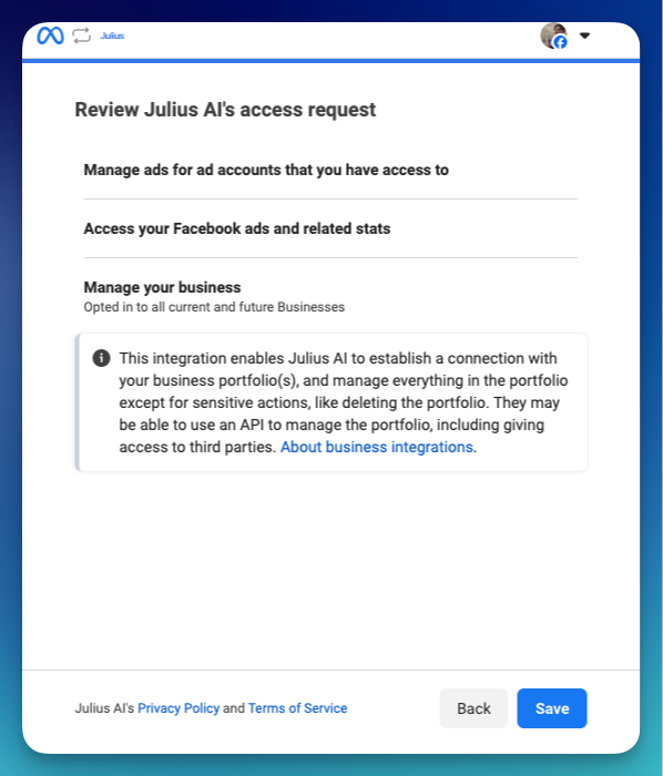 Review Julius AI's access request