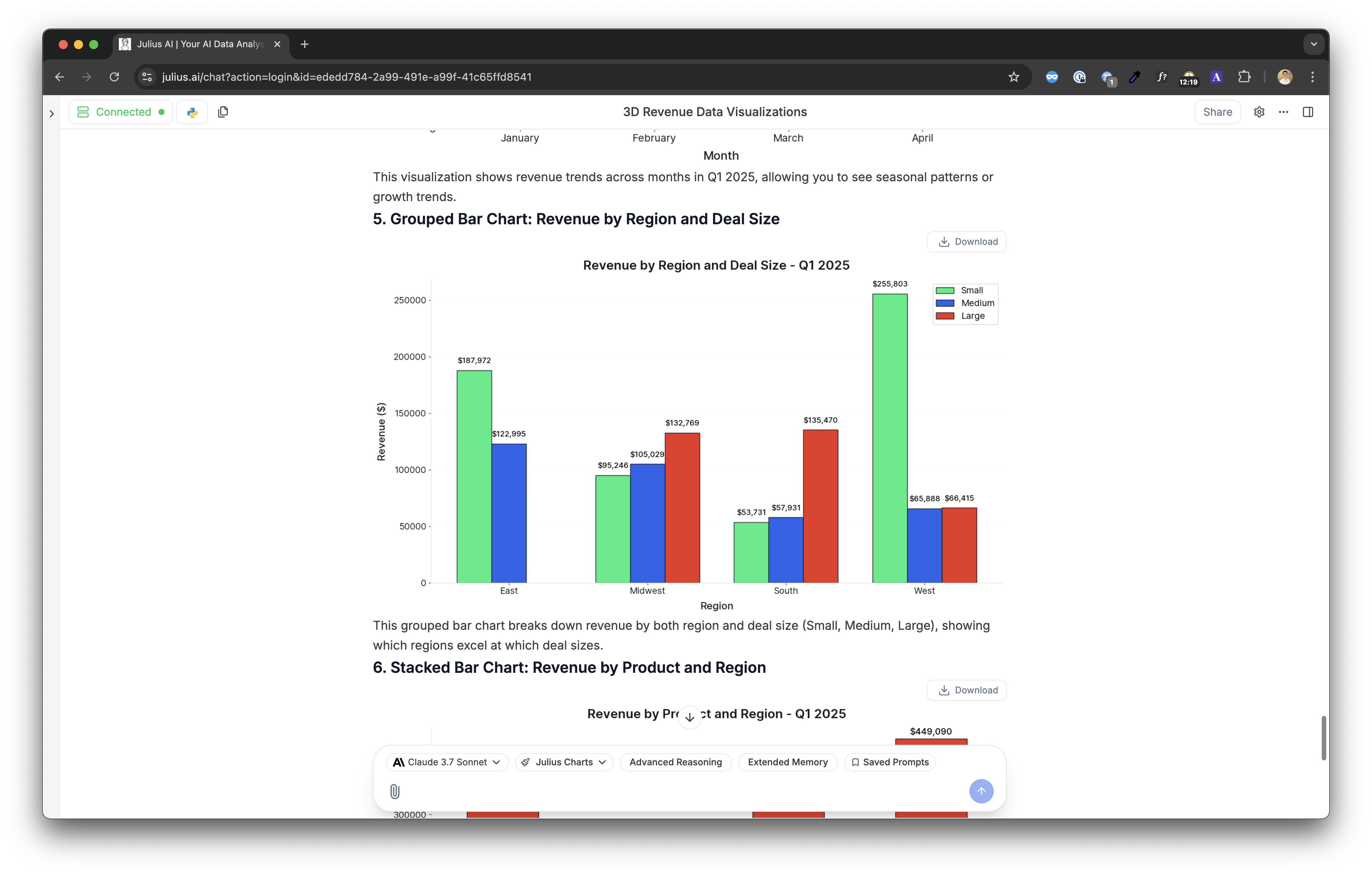 Example visualization generated in Julius