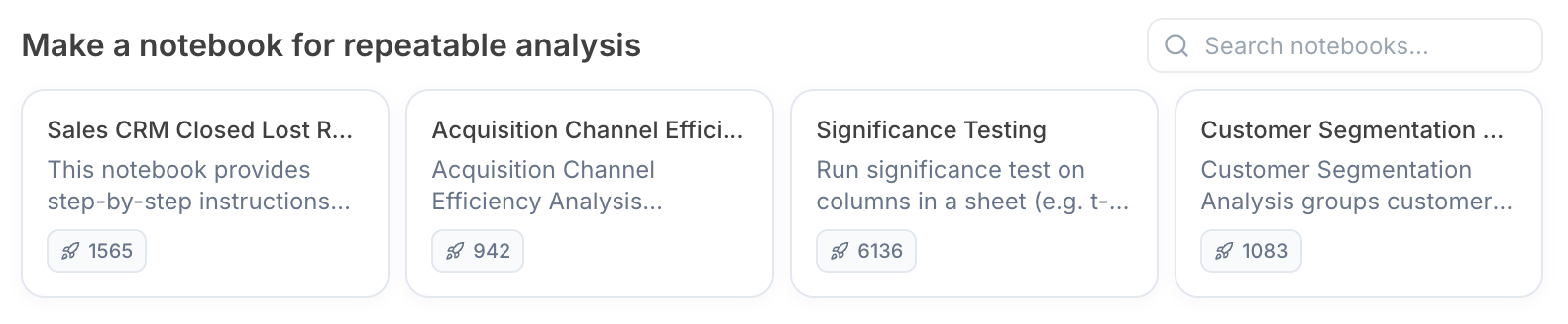 Notebook suggestions panel in chat interface Notebook suggestions panel in chat interface