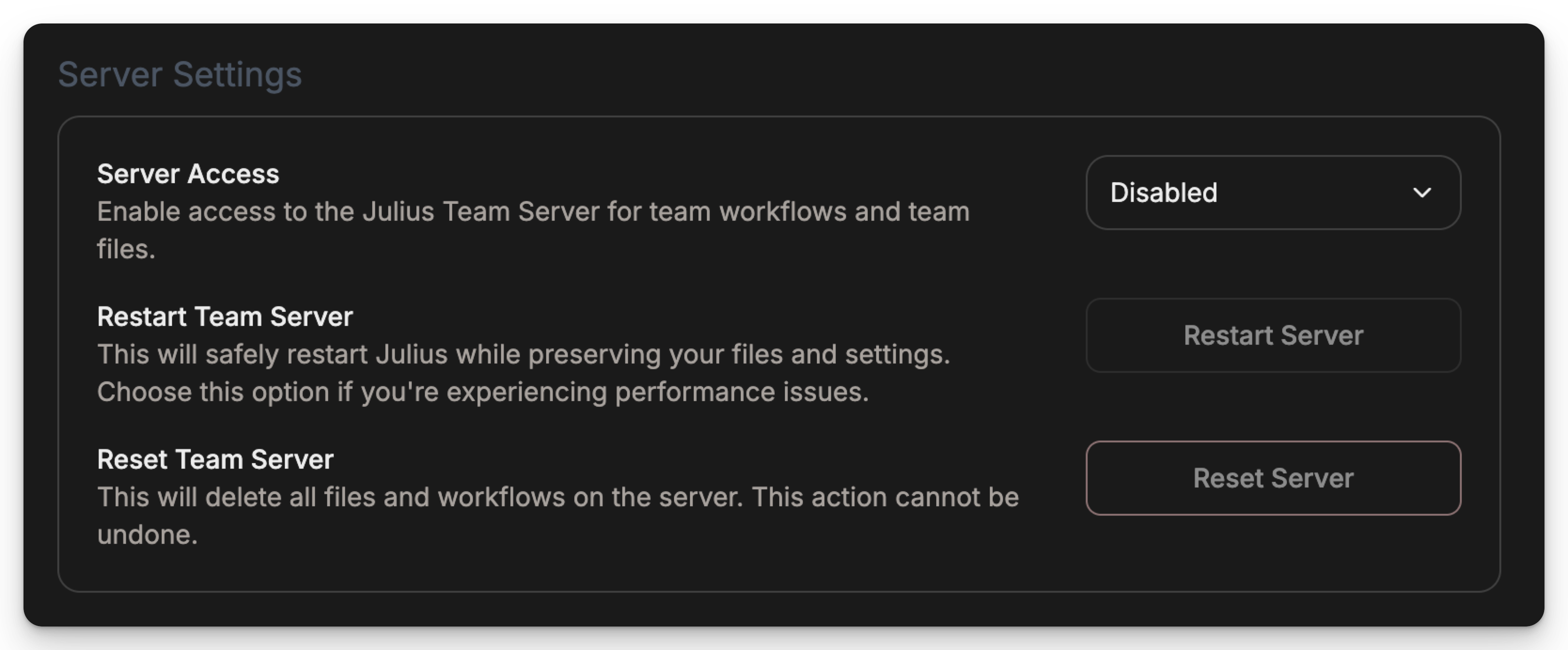Team Server Settings Dark Pn