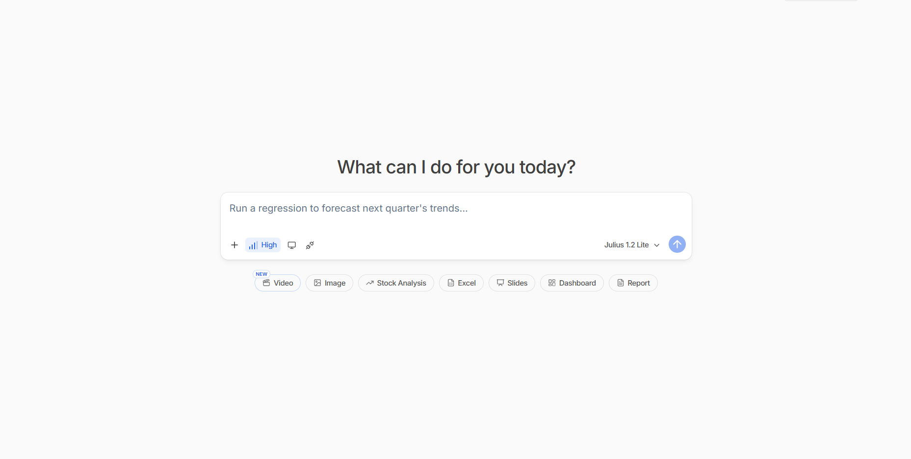 Julius chat interface overview