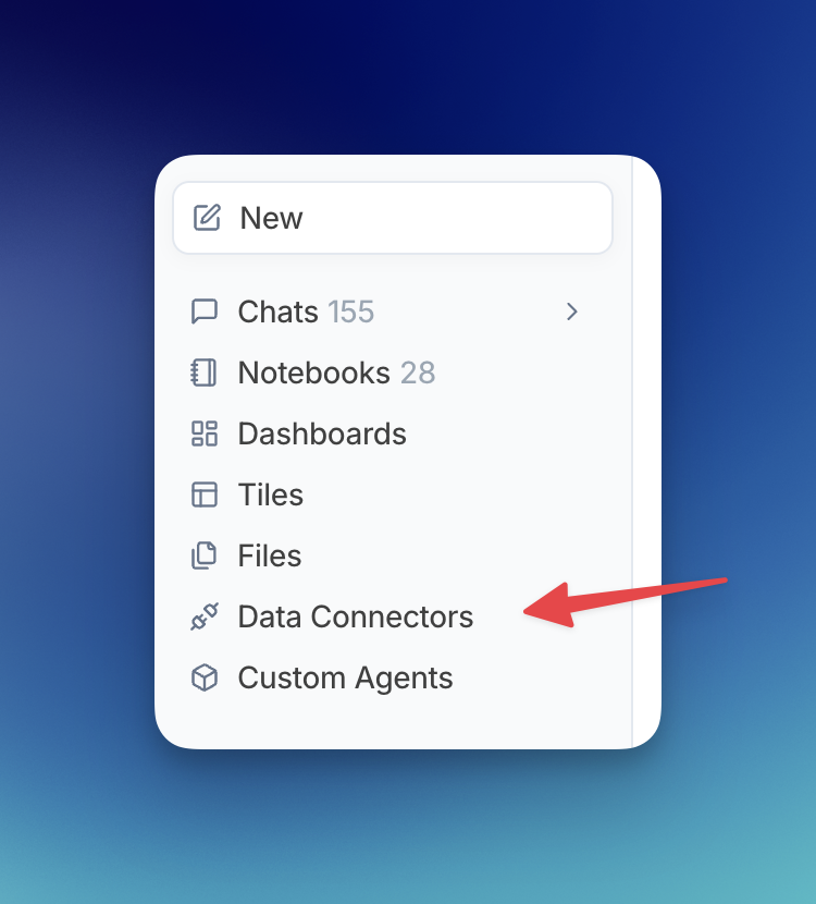 Navigate to Data Connectors