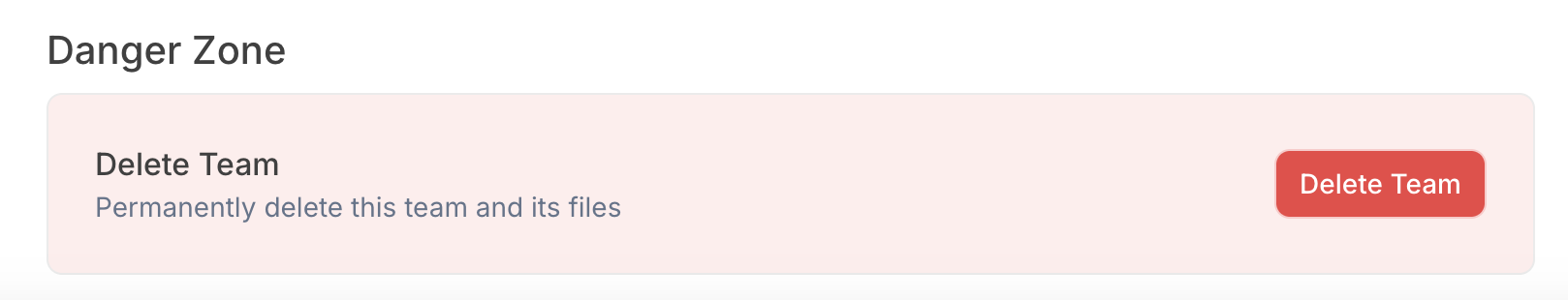 Delete Team section in Julius subscription settings