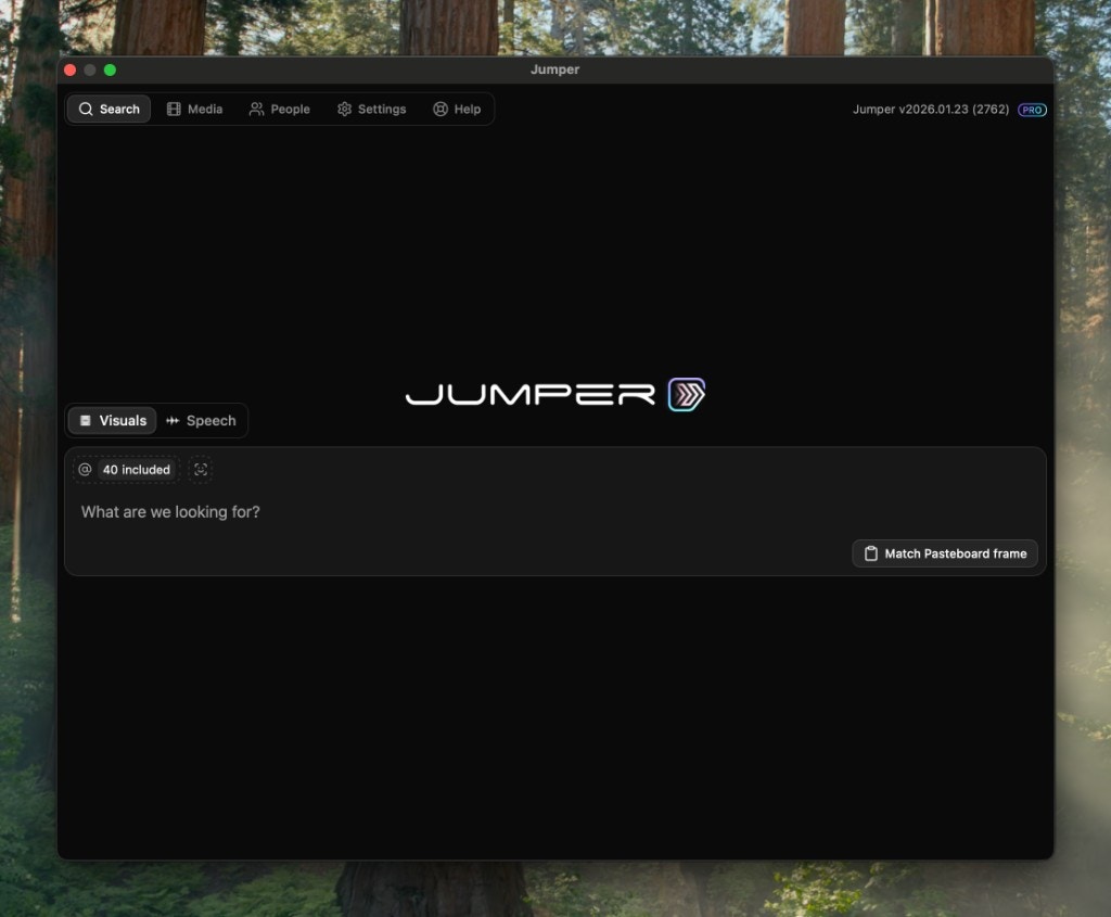 Jumper interface landing view