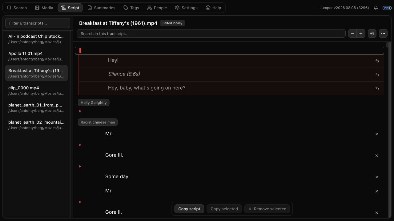 Expanded removed lines with individual restore controls