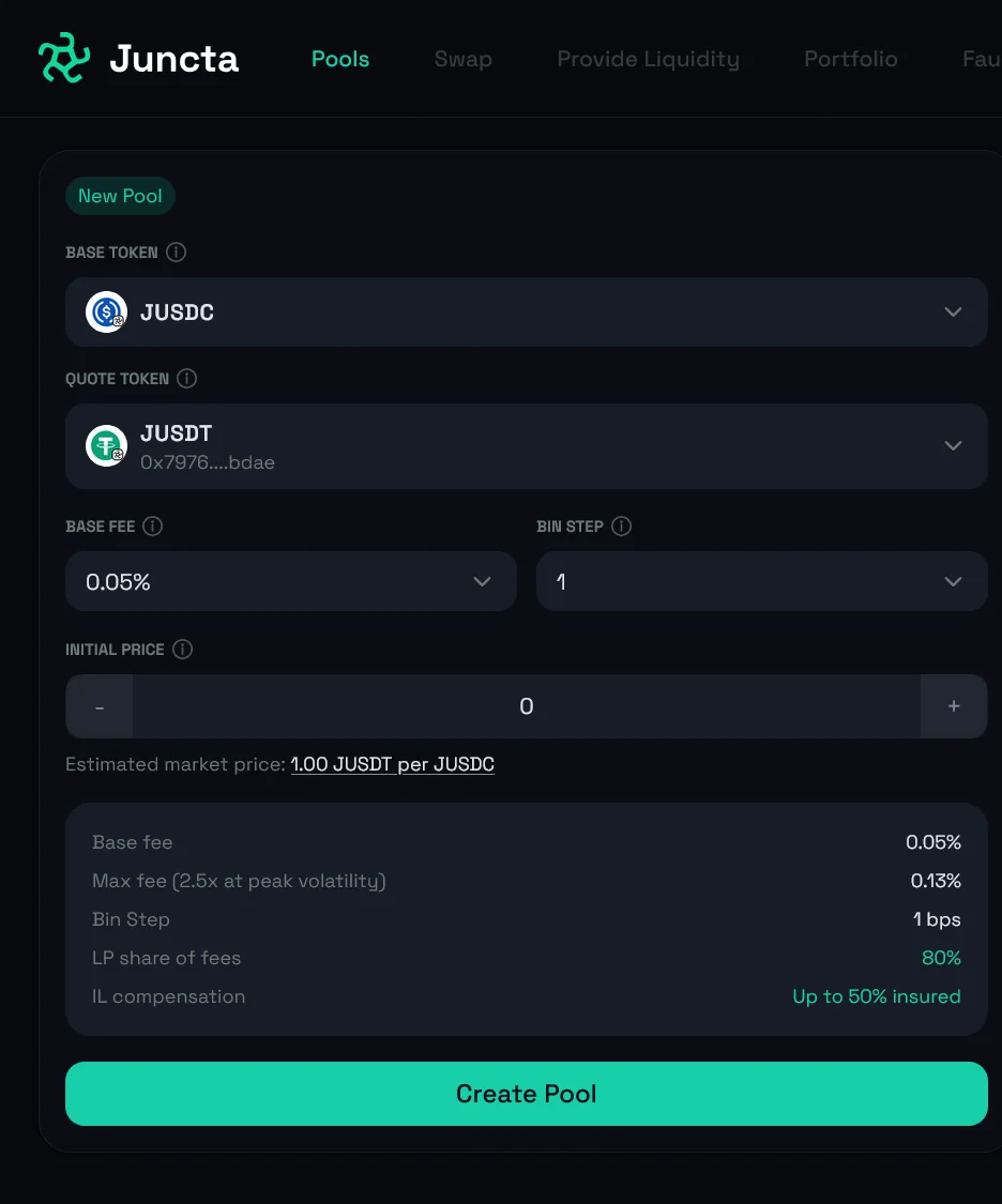 Create a new liquidity pool flow