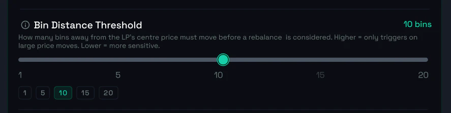 Configure bin distance flow