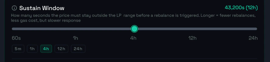 Configure sustain window flow