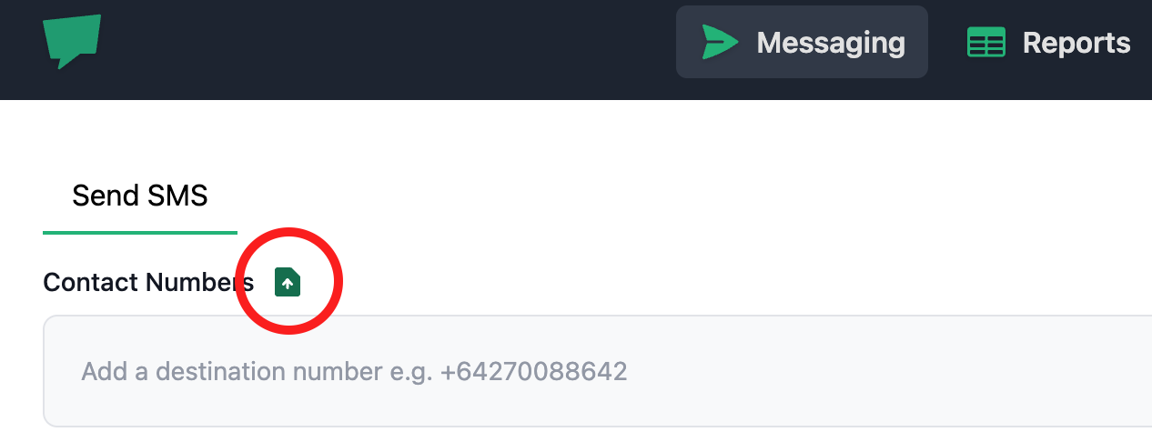 csv upload button