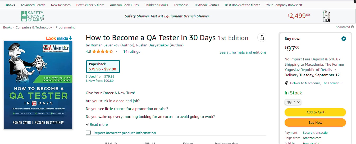 Amazon item page with the Buy Now button