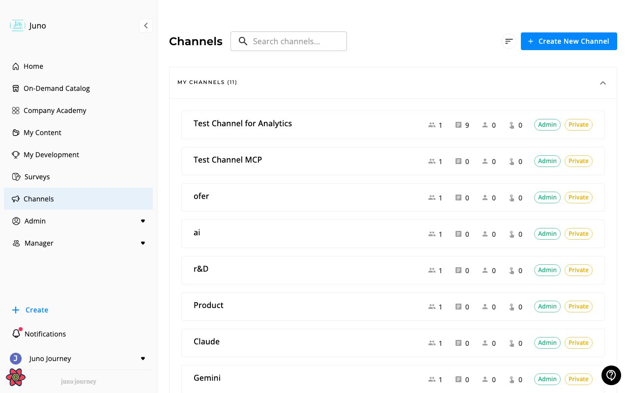 Channels list