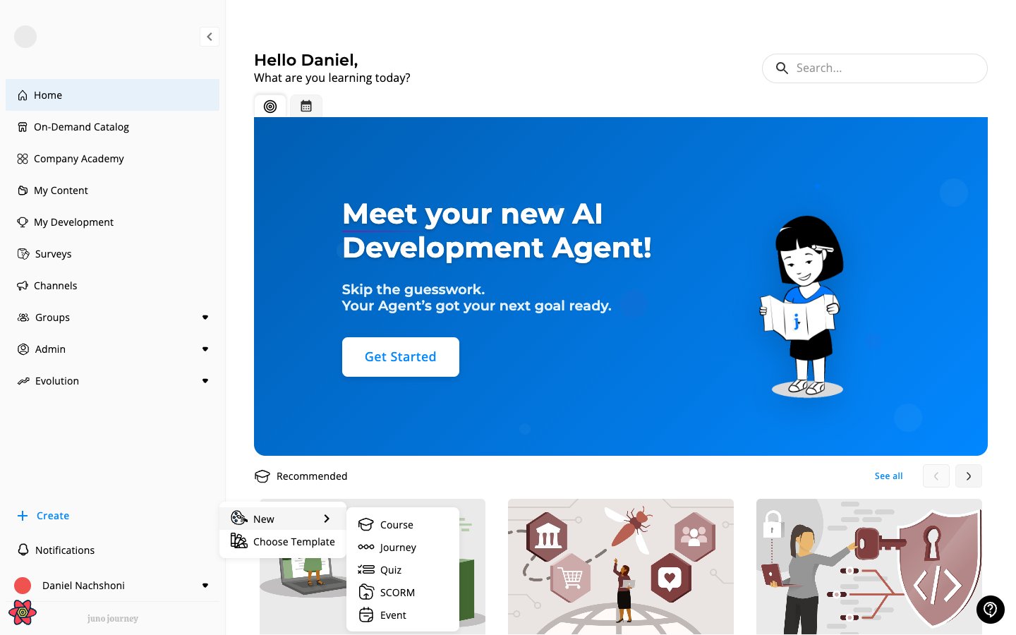 Create a Course menu