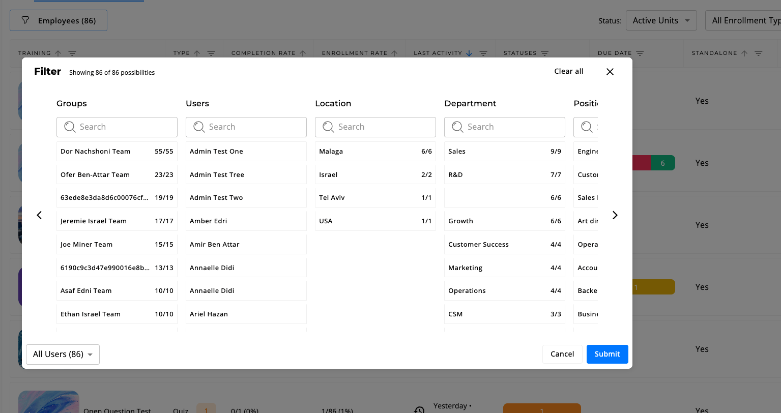 Certification Management — Users Certifications