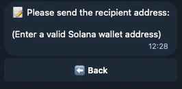 Withdraw input address screen