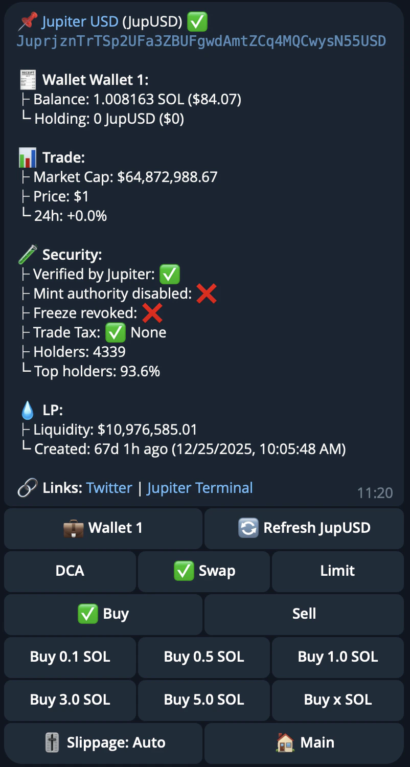 Token scan interface