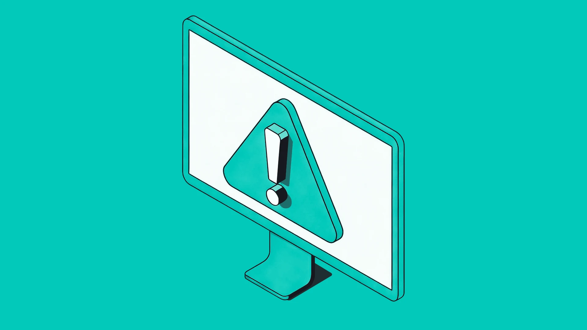 A computer screen showing a large warning sign, the cover of this lesson
