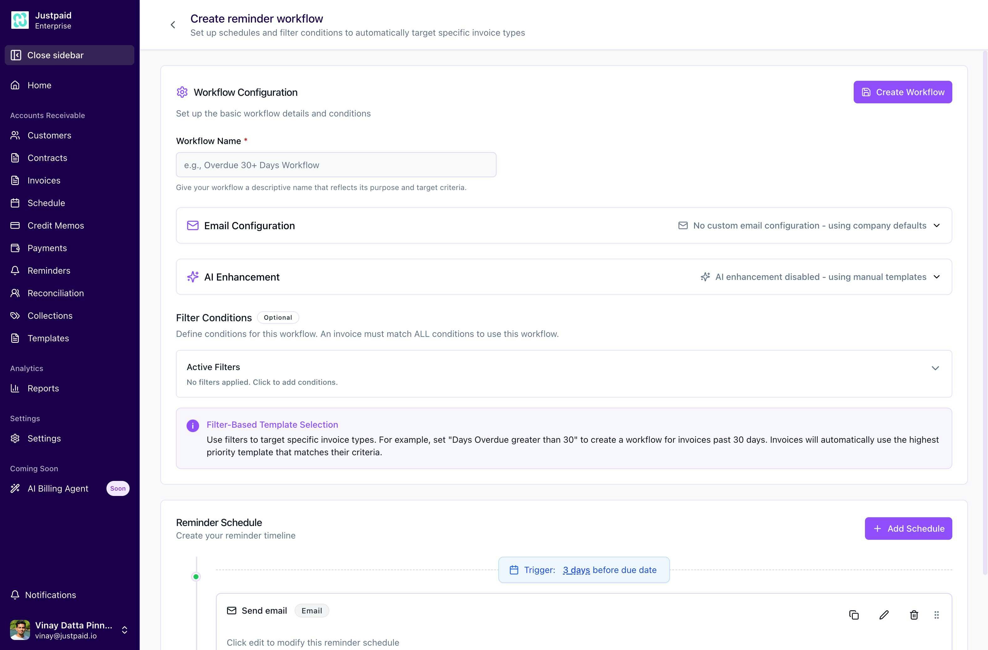 Create Workflow Page