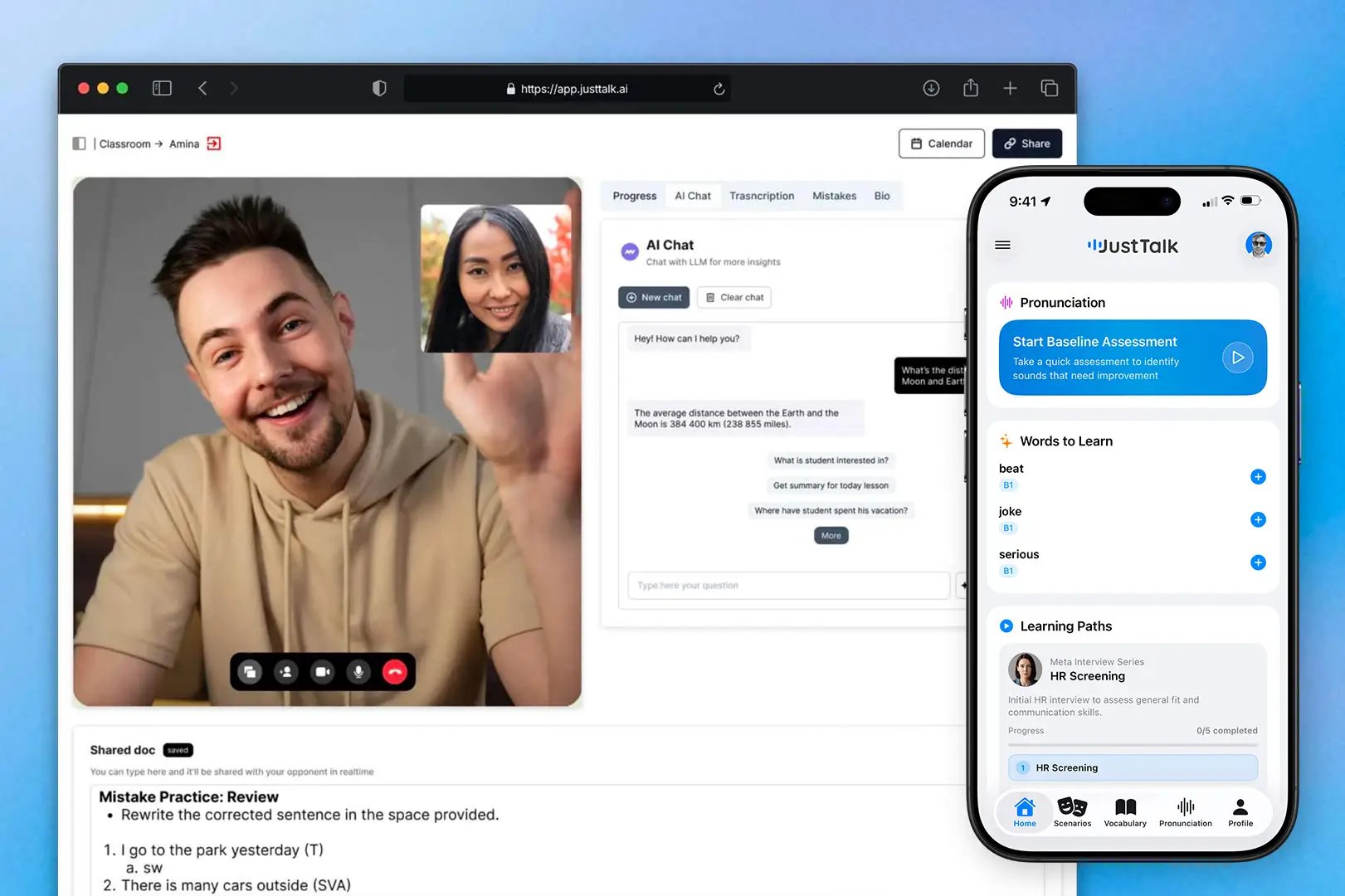Live and AI sessions feed one shared progress view