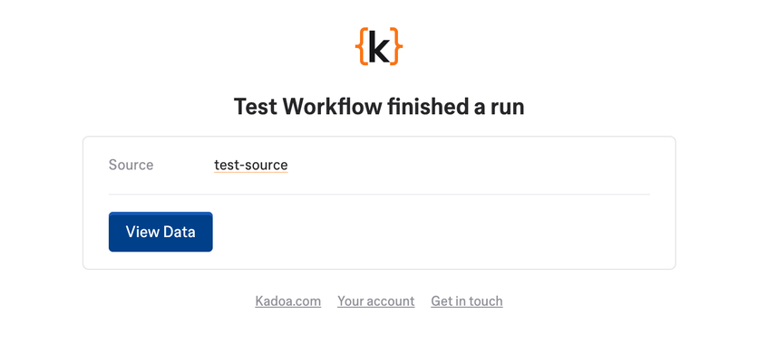 Workflow finished email