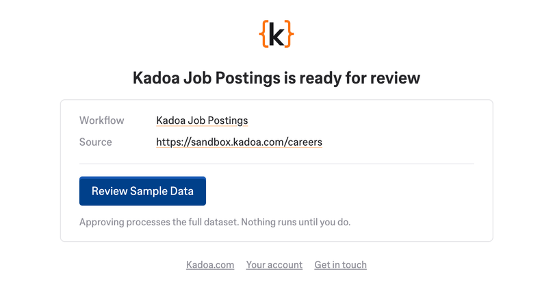Sample ready email
