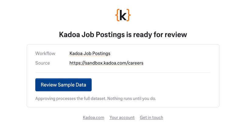 Sample ready email