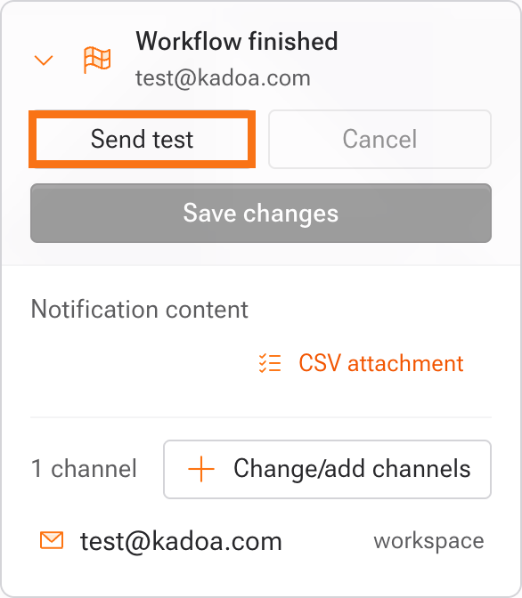 Test notifications button