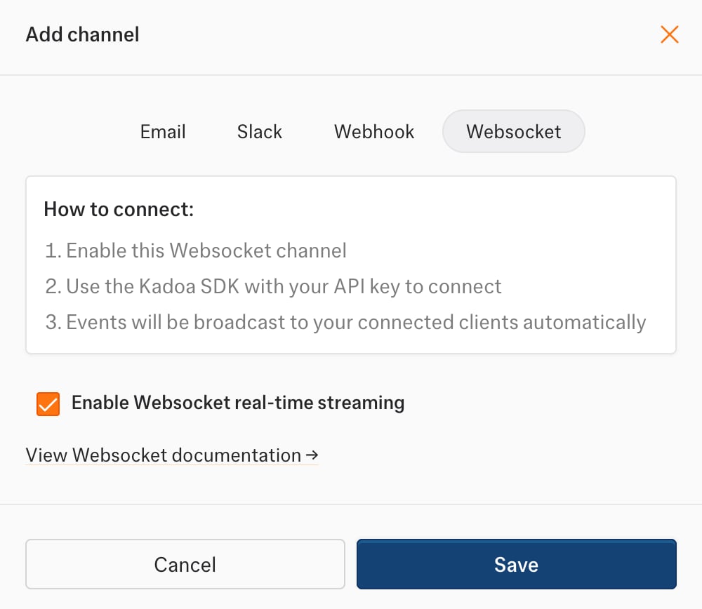 WebSocket setup