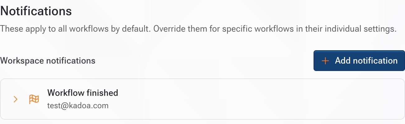 Workspace notification settings