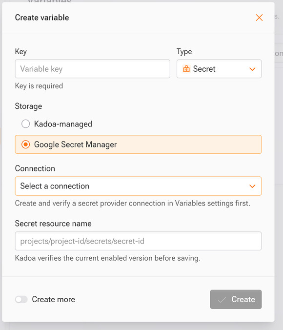 Referencing a secret from your Google Secret Manager project