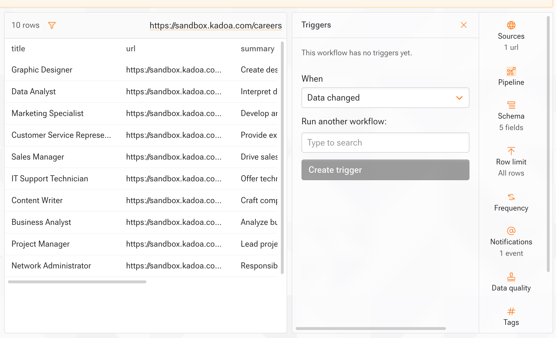 Workflow triggers