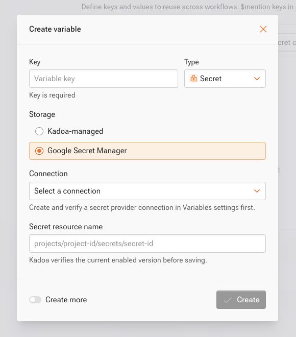 Referencing a secret from your Google Secret Manager project